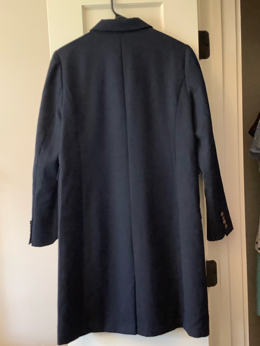 J. Crew Navy Single-Breasted Long Coat Dress - Picture 7 of 9